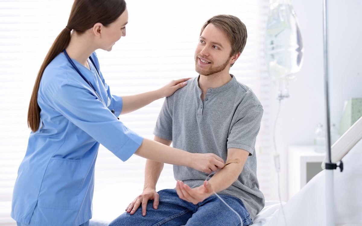 Iron Infusion Results Timeline: Nurse Preparing Patient's IV